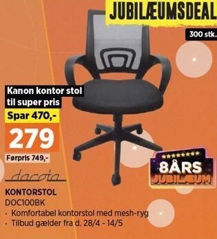 Power Dacota kontorstol tilbud