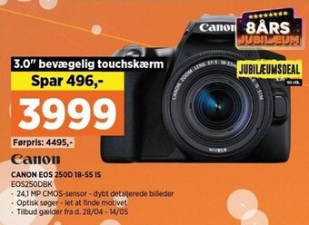 Power Canon eos 250d 18-55 is tilbud