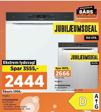 Power Whirlpool opvaskemaskine tilbud