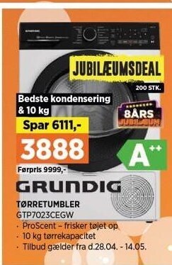 Power Grundig tørretumbler tilbud