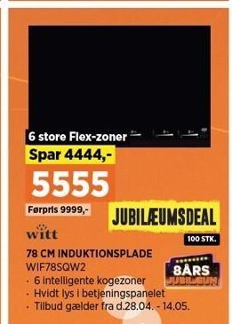 Power Witt 78 cm induktionsplade tilbud