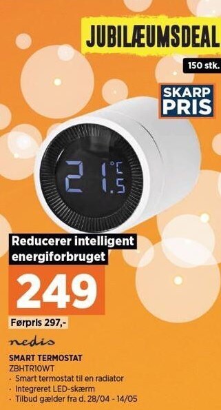 Power Nedis smart termostat tilbud