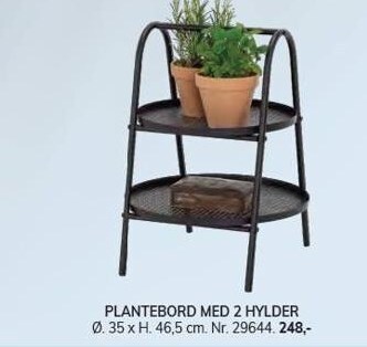 Plantebord m. 2 hylder