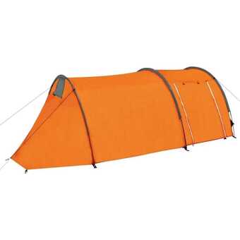 Campingtelt 4 personer stof grå og orange