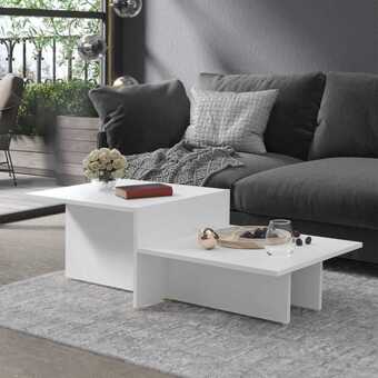 Bolig Center Sofabord 111,5x50x33 cm spånplade hvid tilbud