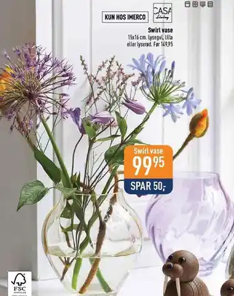Imerco Casa living swirl vase tilbud