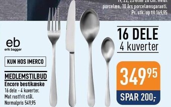 Imerco Erik bagger encore bestikæske tilbud