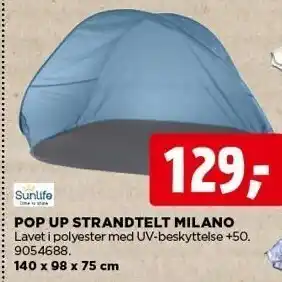 jem & fix Sunlife pop up strandtelt milano tilbud