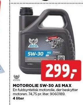 jem & fix Basta motorolie 5w-30 a5 max tilbud