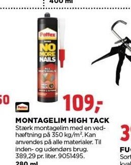 jem & fix Pattex montagelim high tack tilbud