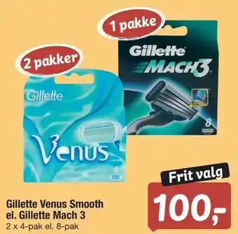 Fakta Tyskland Gillette Venus Smooth el. Gillette Mach 3 tilbud