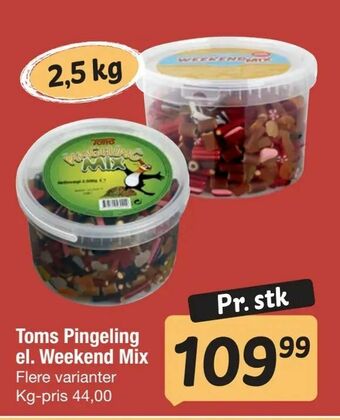 Fakta Tyskland Toms Pingeling el. Weekend Mix tilbud