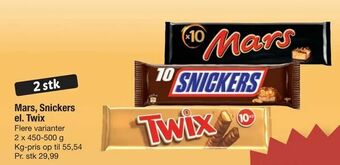 Fakta Tyskland Mars, Snickers el. Twix tilbud