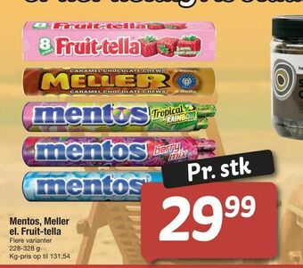 Fakta Tyskland Mentos, Meller el. Fruit-tella tilbud