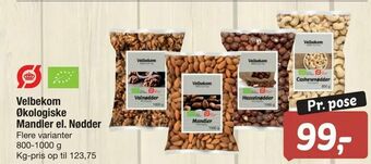 Fakta Tyskland Velbekom Økologiske Mandler el. Nødder tilbud