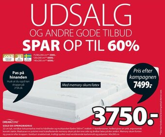 JYSK Gold S55 Springmadras tilbud