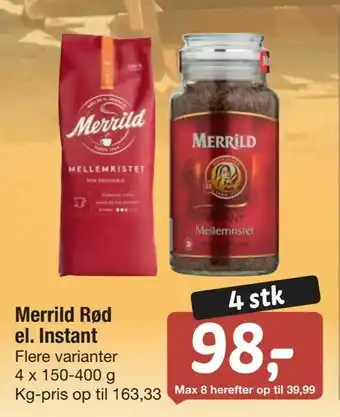 Fakta Tyskland Merrild Rød el. Instant tilbud