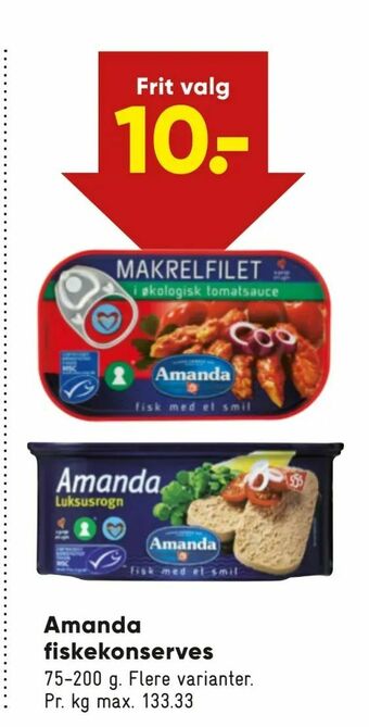 Bilka Amanda fiskekonserves tilbud