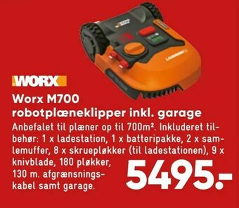 Bilka Worx M700 robotplæneklipper inkl. garage tilbud