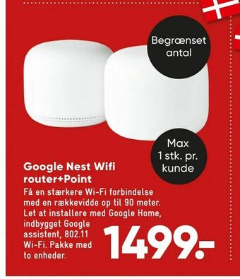 Bilka Google Nest Wifi router+Point tilbud