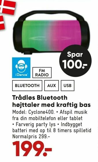 Bilka Trådløs Bluetooth højttaler med kraftig bas tilbud