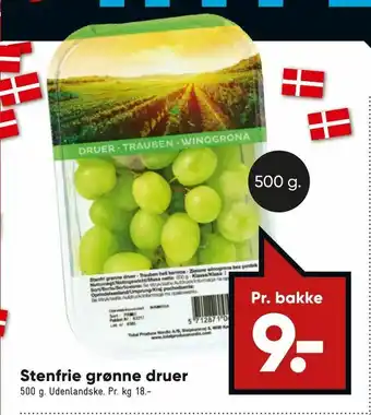 Bilka Stenfrie grønne druer tilbud