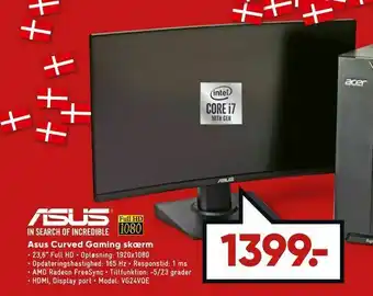 Bilka Asus Curved Gaming skærm tilbud