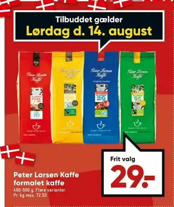Bilka Peter Larsen Kaffe formalet kaffe tilbud