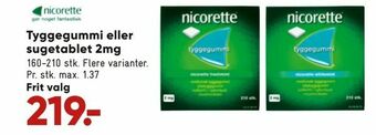 Bilka Tyggegummi eller sugetablet 2mg tilbud