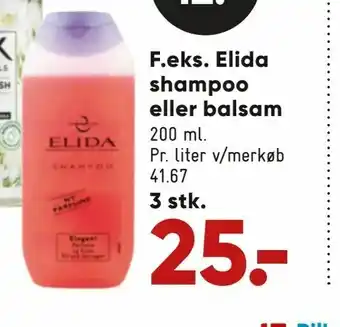 Bilka Elida shampoo eller balsam tilbud