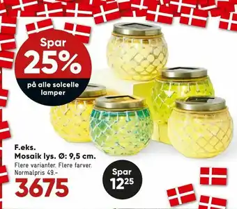 Mosaik lys. Ø: 9,5 cm