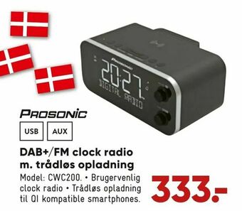 Bilka DAB+/FM clock radio m. trådløs opladning tilbud