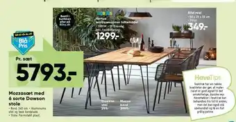 Bilka Mozzasæt med 6 sorte Dawson stole tilbud