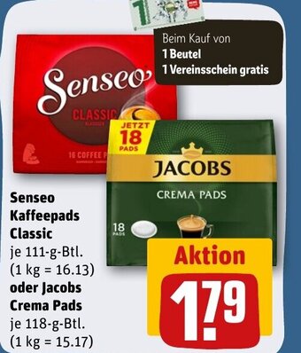 Senseo Kaffeepads Classic oder Jacobs Crema Pads