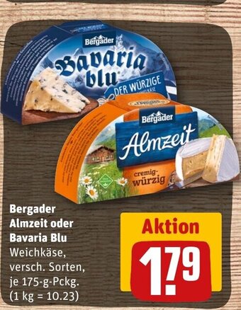 REWE DE Bergader Almzeit oder Bavaria Blu tilbud