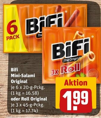 REWE DE Bifi Mini-Salami Original oder Roll Original tilbud