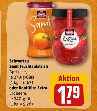 REWE DE Schwartau Samt Fruchtaufstrich oder Konfitüre Extra tilbud