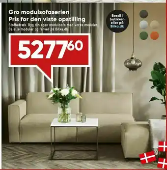 Bilka Gro modulsofaserien Pris for den viste opstilling tilbud