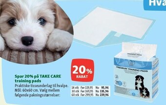 Maxi Zoo Spar 20% på take care training pada tilbud