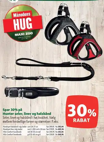 Spar 30% på hunter seler, liner og hansbånd