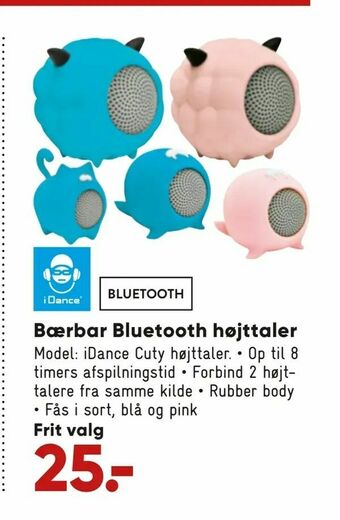 Bilka Bærbar Bluetooth højttaler tilbud