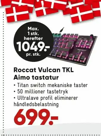 Bilka Roccat Vulcan TKL Aimo tastatur tilbud