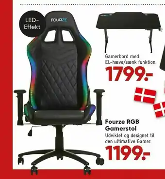 Bilka Fourze RGB Gamerstol tilbud