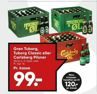 Bilka Grøn Tuborg, Tuborg Classic eller Carlsberg Pilsner tilbud