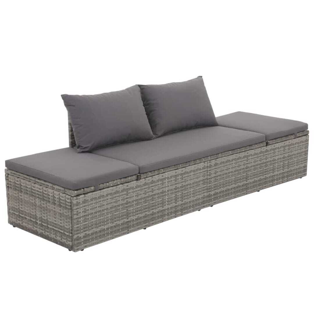 Bolig Center Solseng grå 195 x 60 cm polyrattan tilbud