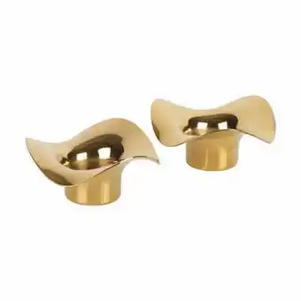 Imerco Georg jensen cobra fyrfadsstage - 2 stk. - ø 10,6 x h 4,9 cm - rustfrit stål belagt med guld tilbud