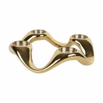 Georg jensen cobra lysestage - h 8 cm - rustfrit stål belagt med guld