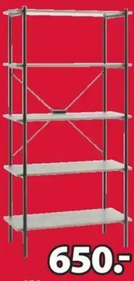 JYSK Vandborg Reol 5 Hylder. B80 x H164 x D40 cm tilbud