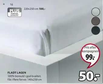 JYSK Fladt Lagen 140x250cm tilbud