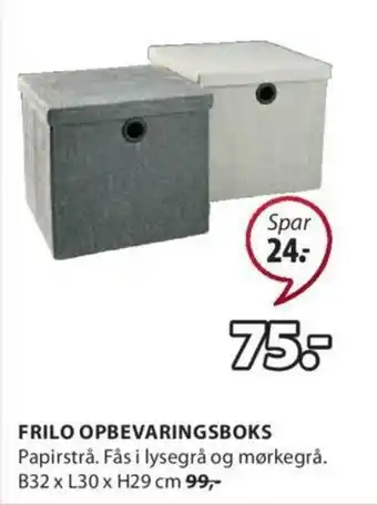 JYSK Frilo Opbevaringsboks B32xL30xH29 cm tilbud